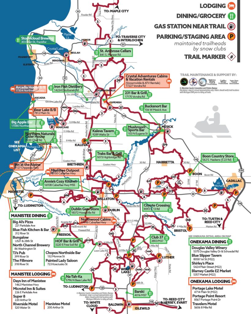 Snowmobile trail map