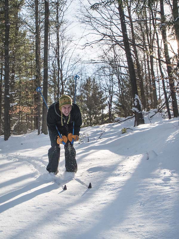 cross country skier on trail