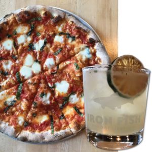 Pizza and cocktail at ironfish
