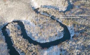 overhead picture of the big manistee river