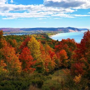 Coastal fall color view