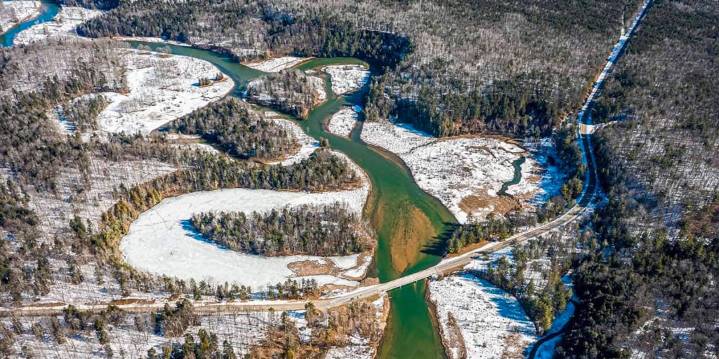 Aerial of river