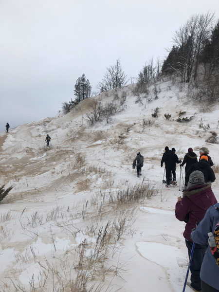Snowshoers on Old Baldy