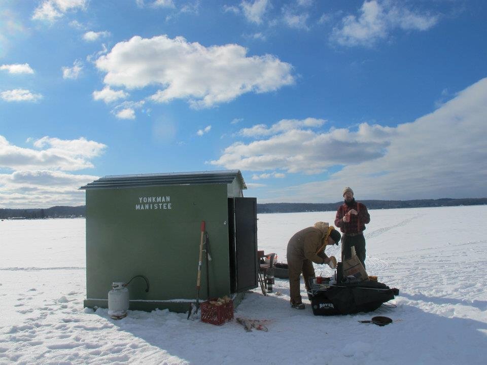 Fishing shanty in winter