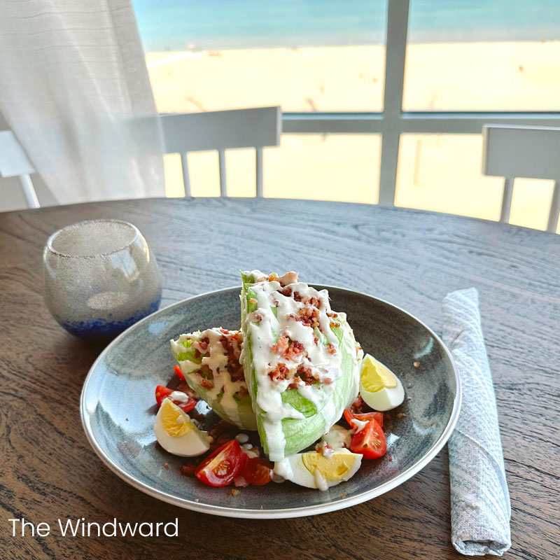 wedge salad plated at the Windward