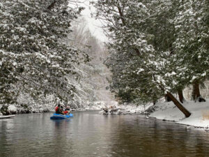 winter paddling on the Pine River