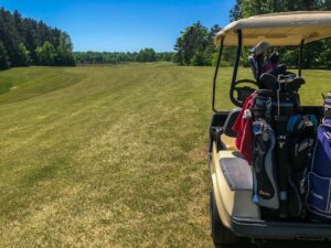 Golf cart on Chestnut Hills course