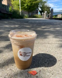 Port City Brew iced coffee on Riverwalk