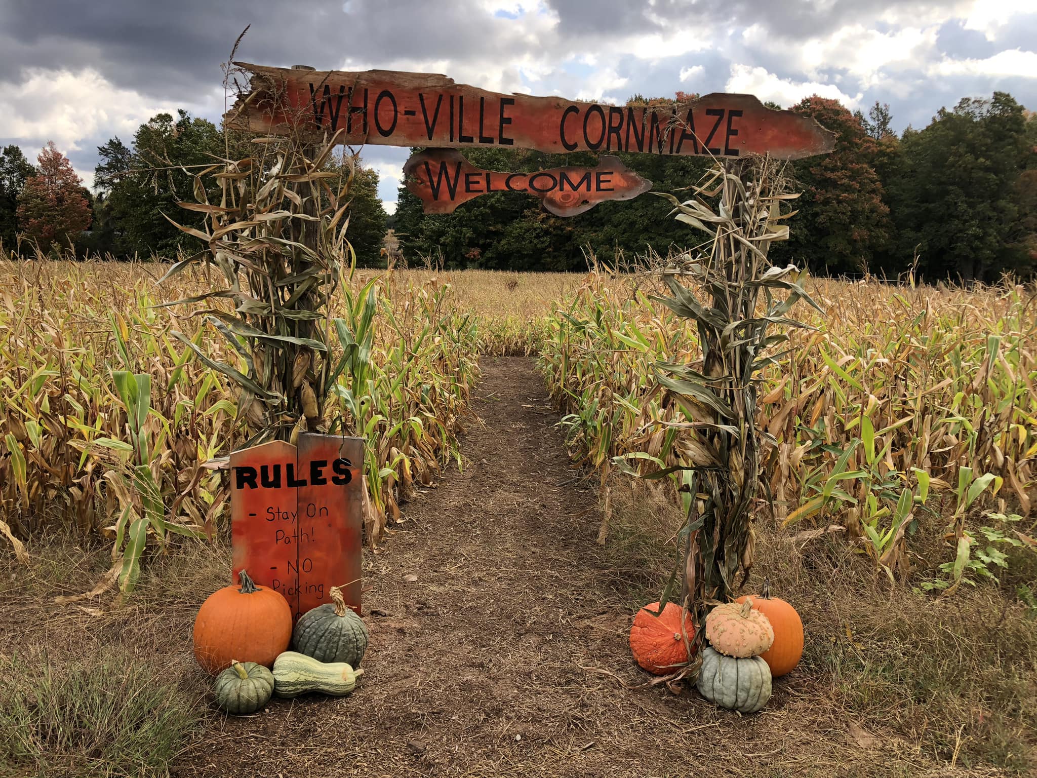 Entry to cornmazwe at Whoville on Lutz Farm