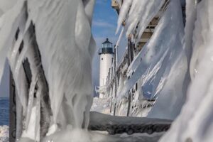 Lighthouse in winter