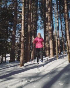 women enjoying winter trails